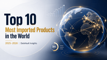 Infographic showing top 10 most imported products in the world in 2025-2026 - DataVault Insights