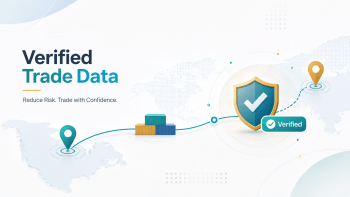 Illustration of trade data reducing risk in international sourcing and supplier verification